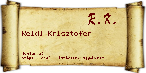 Reidl Krisztofer névjegykártya